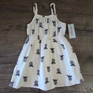 Cat & Jack Girls Toddler White & Black Pinapple Dress Size 3t NWT